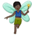 🧚🏿‍♂️ man fairy: dark skin tone display on Samsung